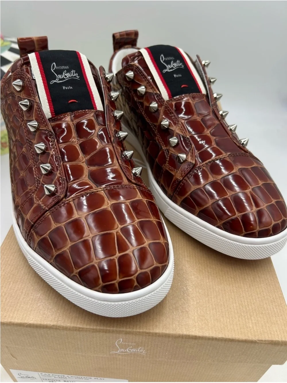 Christian Louboutin Men's FAV VONTADE CROC SNEAKERS . Size 43 - Picture 3 of 11